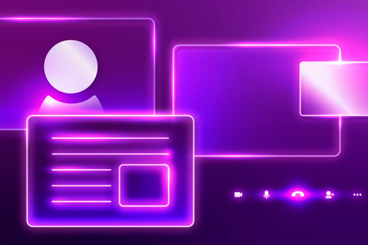 Video conference application vector template