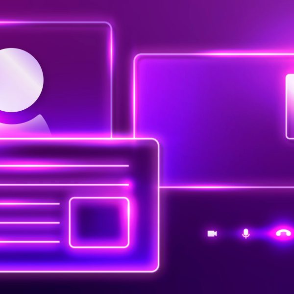 Video conference application vector template